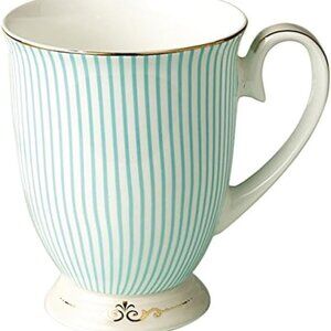 Jusalpha® Royal Fine Bone China Light Blue Stripe Coffee Mug/Tea Cup